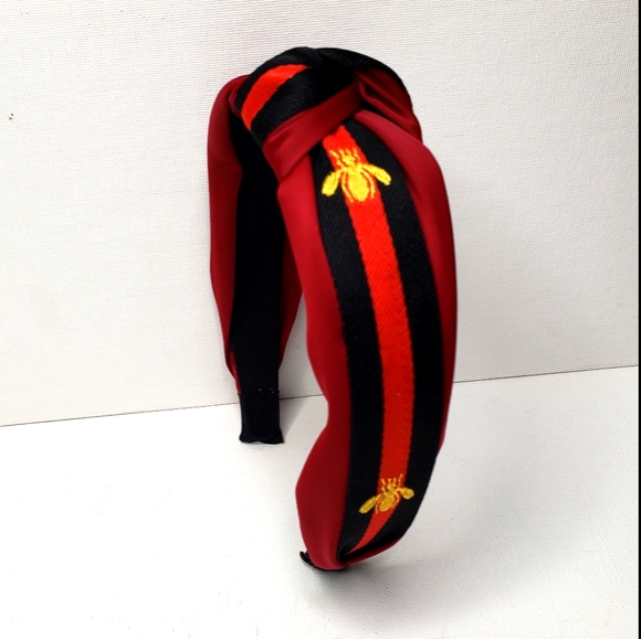 Accessories - NWOT Burgundy Gold French Bee Knot Headband